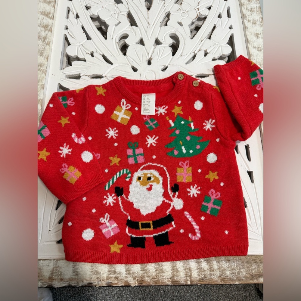 H&M Red Holiday Sweater. Size 6 months